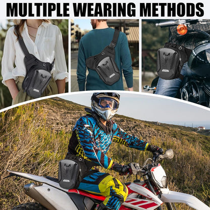 Motorcycle Leg Bag, Thigh Bag for Riding, Drop Leg Pouch for Men & Women–With Removable Straps, Waterproof Fanny Pack, Phone Purse–Travel Hiking Cycling Outdoor,Black