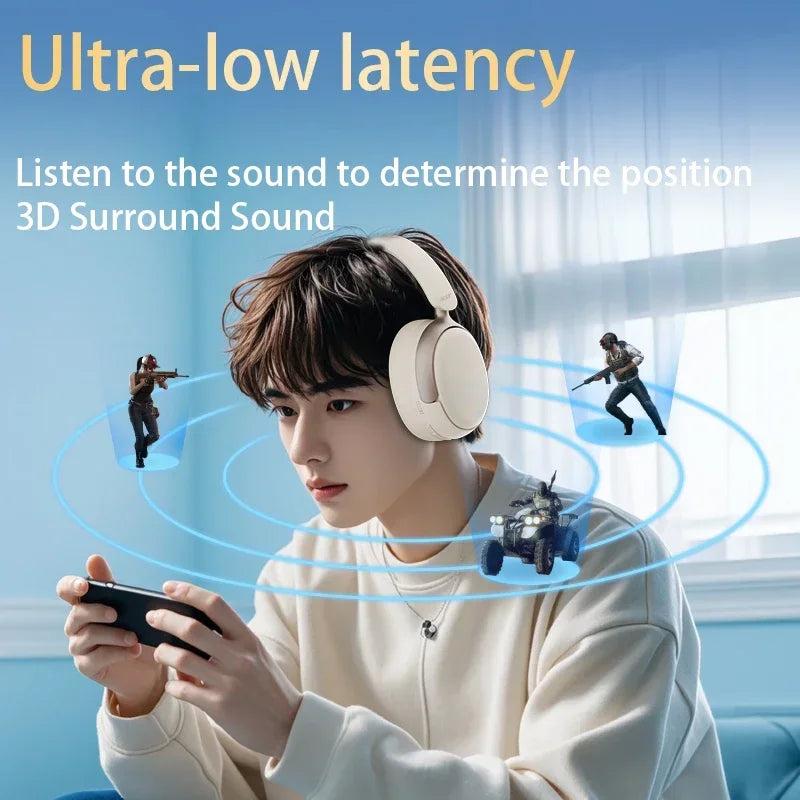 ANC HIFI Headphone Bluetooth 5.4 48Db Noise Canceling Hi-Res Spatial Audio Earphone with LDAC over Ear Headset Wireless