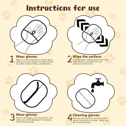 Magic Brush Pet Hair, Pet Hair Remover Gloves for Cats & Dogs, Newly Upgraded Reusable Electrostatic Pet Hair Remover Glove, for Couch Furniture, Carpet, Curtain