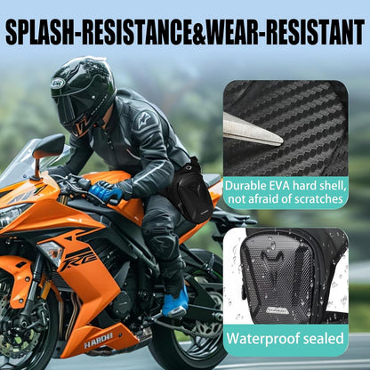 Motorcycle Leg Bag, Thigh Bag for Riding, Drop Leg Pouch for Men & Women–With Removable Straps, Waterproof Fanny Pack, Phone Purse–Travel Hiking Cycling Outdoor,Black