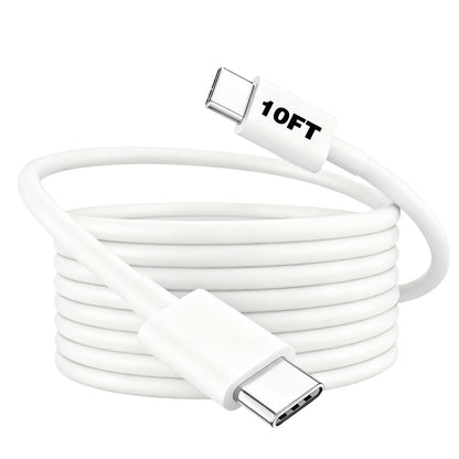 Long Phone Charger Cord USB C to USB C Cable 10 Ft Fast Charging Phone Cord 10 Foot Compatible New Iphone 17 Pro/17 Promax/17 Air/17E/16 Pro Max/16Pro/16 Plus/16E/16/15Pro Max/15 Pro/15 Plus/15