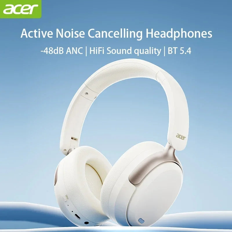 ANC HIFI Headphone Bluetooth 5.4 48Db Noise Canceling Hi-Res Spatial Audio Earphone with LDAC over Ear Headset Wireless