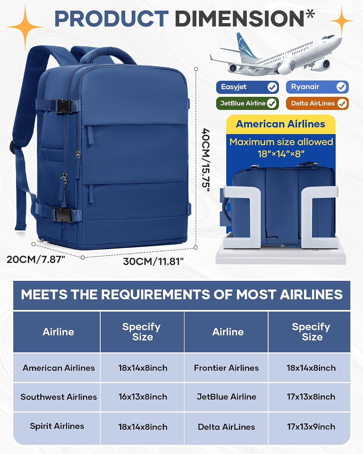Travel Backpack for Men Women Carry on Backpack for Airplanes Personal Item Bag for Traveling on Airplane Traveling Backpacks Airback Backpacks for Travel Mochila De Viaje